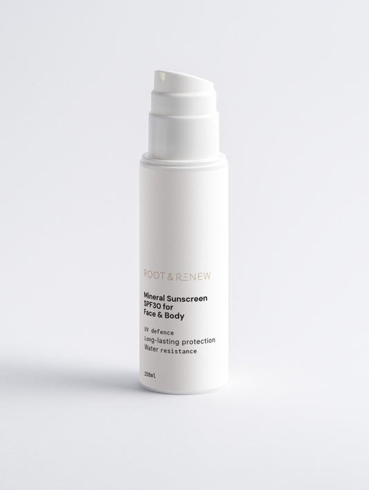 Root + Renew Mineral Sunscreen SPF30 Mockup